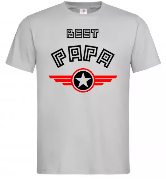 Чоловіча футболка BEST PAPA Сірий фото