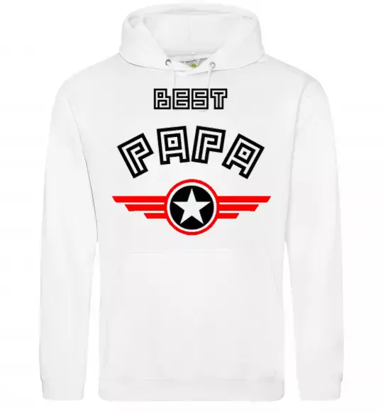 Мужская толстовка (худи) BEST PAPA Белый фото