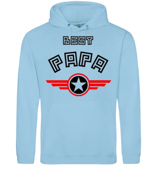 Мужская толстовка (худи) BEST PAPA Голубой фото