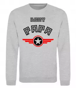 Світшот BEST PAPA Сірий меланж фото