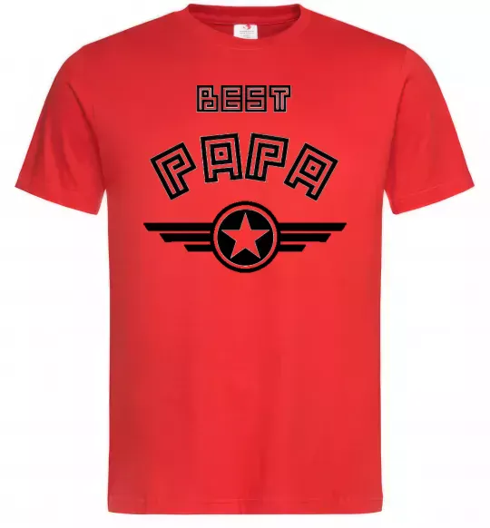 Чоловіча футболка BEST PAPA Червоний фото