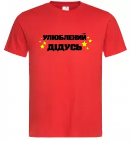 Мужская футболка Улюблений дідусь Красный фото