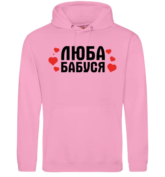 Жіноча толстовка (худі) Люба бабуся (серця) Рожевий фото