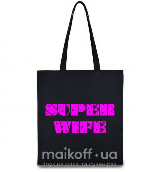 Еко-сумка SUPER WIFE Чорний фото