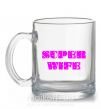 Чашка скляна SUPER WIFE Прозорий фото