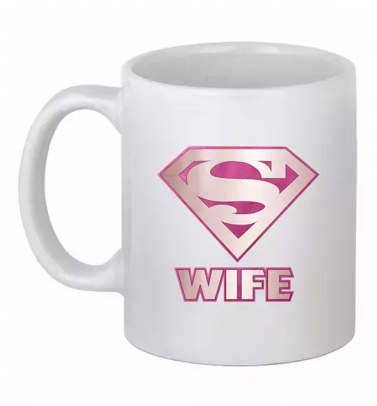 Чашка керамическая Super wife Белый фото