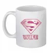 Чашка керамическая Super wife Белый фото
