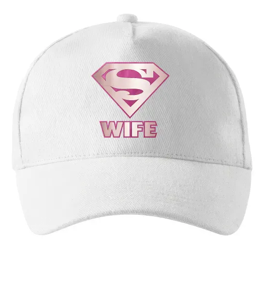 Кепка Super wife Білий фото