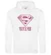 Женская толстовка (худи) Super wife Белый фото