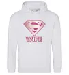 Женская толстовка (худи) Super wife Серый меланж фото
