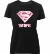 Женская премиум футболка Super wife Черный фото
