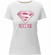 Женская премиум футболка Super wife Белый фото