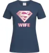 Жіноча футболка Super wife Темно-синій фото