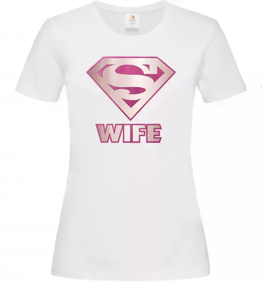 Жіноча футболка Super wife Білий фото
