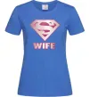 Жіноча футболка Super wife Яскраво-синій фото
