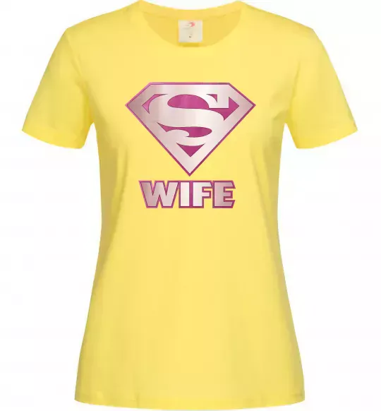 Жіноча футболка Super wife Лимонний фото