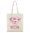 Эко-сумка Super wife Бежевый фото