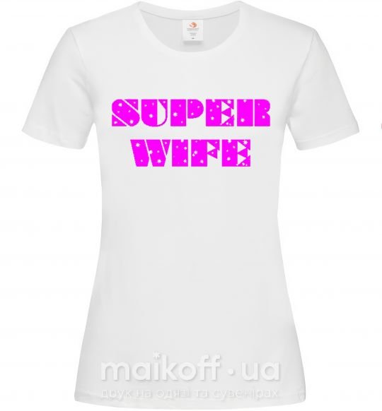 Жіноча футболка SUPER WIFE Білий фото