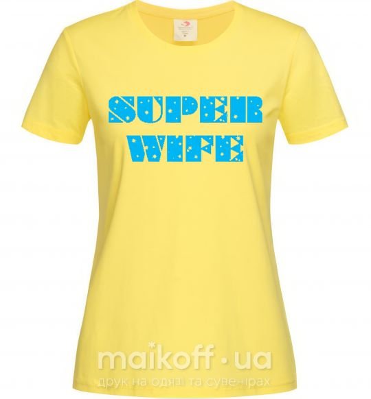 Жіноча футболка SUPER WIFE Лимонний фото