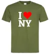 Чоловіча футболка I LOVE NY Оливковий фото