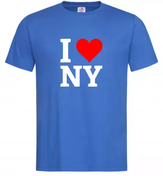 Чоловіча футболка I LOVE NY Яскраво-синій фото