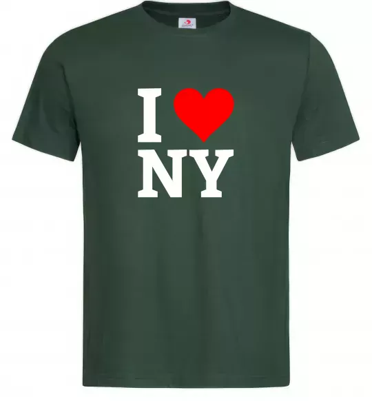 Чоловіча футболка I LOVE NY Темно-зелений фото