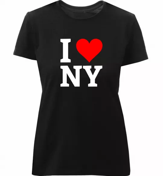 Женская премиум футболка I LOVE NY Черный фото