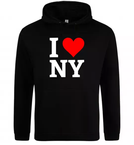 Мужская толстовка (худи) I LOVE NY Черный фото