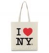 Эко-сумка I LOVE NY Бежевый фото
