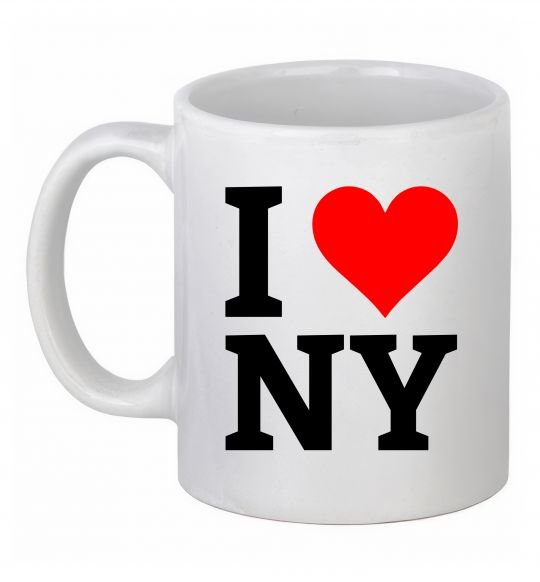 Чашка керамическая I LOVE NY Белый фото