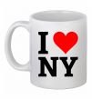 Чашка керамическая I LOVE NY Белый фото