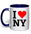 Чашка з кольоровою ручкою I LOVE NY Глибокий темно-синій Чашка з кольоровою ручкою I LOVE NY Глибокий темно-синій фото