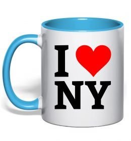 Чашка с цветной ручкой I LOVE NY
