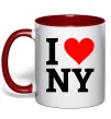 Чашка з кольоровою ручкою I LOVE NY Червоний Чашка з кольоровою ручкою I LOVE NY Червоний фото