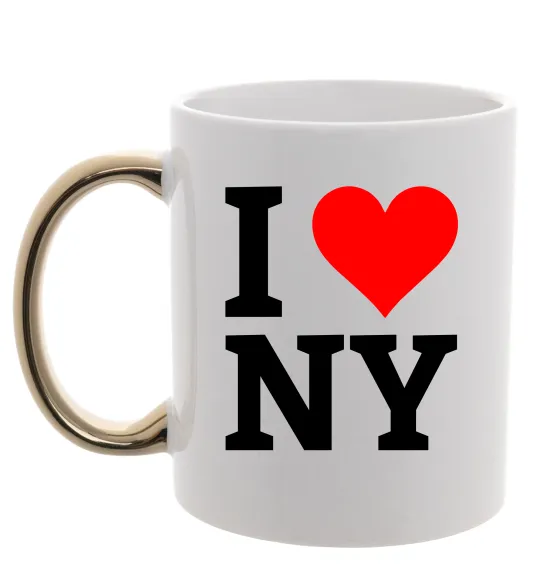 Чашка з кольоровою ручкою I LOVE NY Золото фото