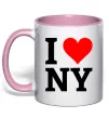 Чашка з кольоровою ручкою I LOVE NY Ніжно рожевий Чашка з кольоровою ручкою I LOVE NY Ніжно рожевий фото