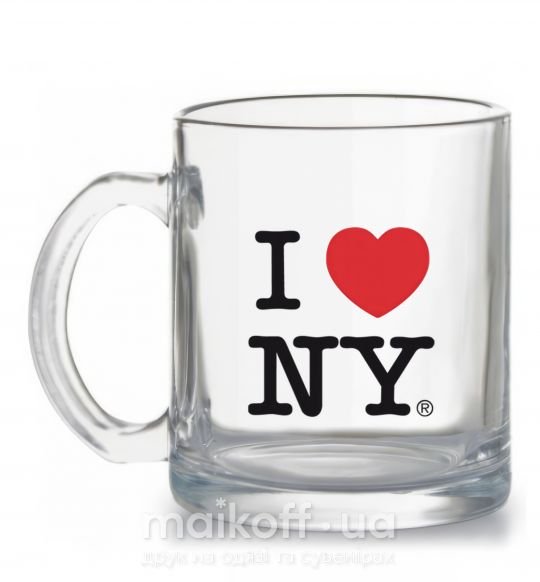 Чашка стеклянная I LOVE NY Прозрачный фото