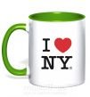 Чашка з кольоровою ручкою I LOVE NY Зелений фото
