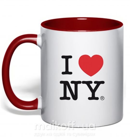 Чашка з кольоровою ручкою I LOVE NY Червоний фото
