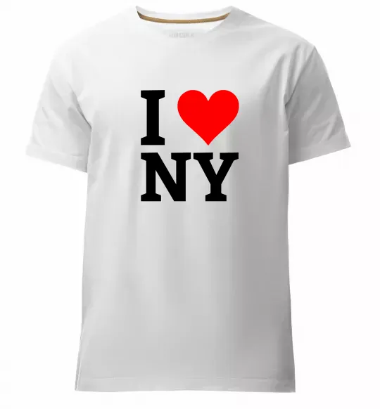 Мужская премиум футболка I LOVE NY Белый фото