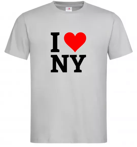 Чоловіча футболка I LOVE NY Сірий фото