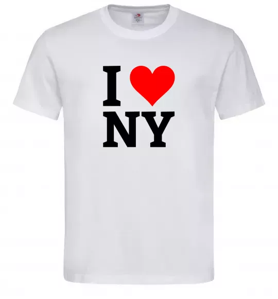 Чоловіча футболка I LOVE NY Білий фото