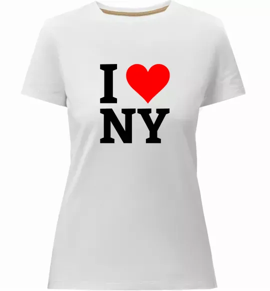 Женская премиум футболка I LOVE NY Белый фото