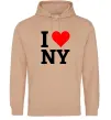 Жіноча толстовка (худі) I LOVE NY Пісочний Жіноча толстовка (худі) I LOVE NY Пісочний фото