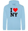 Жіноча толстовка (худі) I LOVE NY Блакитний фото
