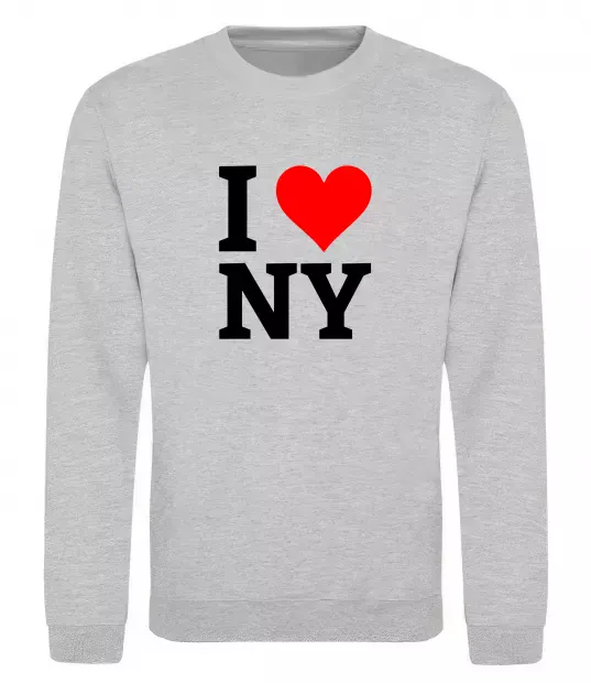 Свитшот I LOVE NY Серый меланж фото