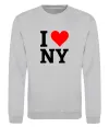 Свитшот I LOVE NY Серый меланж фото