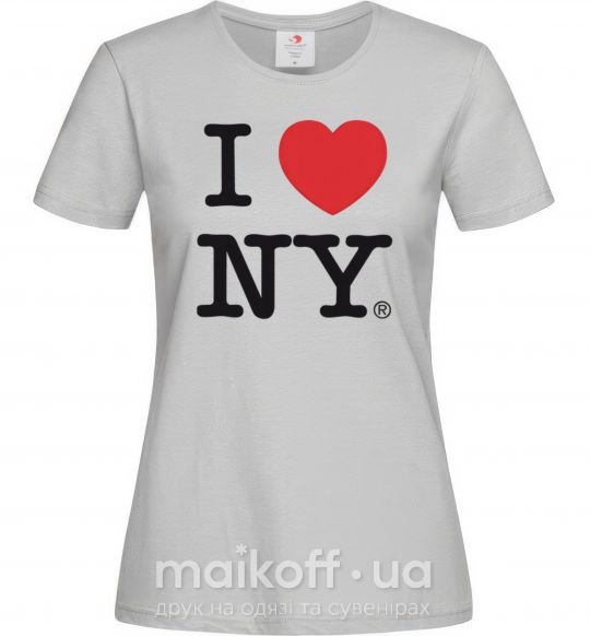 Жіноча футболка I LOVE NY Сірий фото