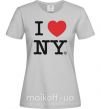 Женская футболка I LOVE NY Серый фото