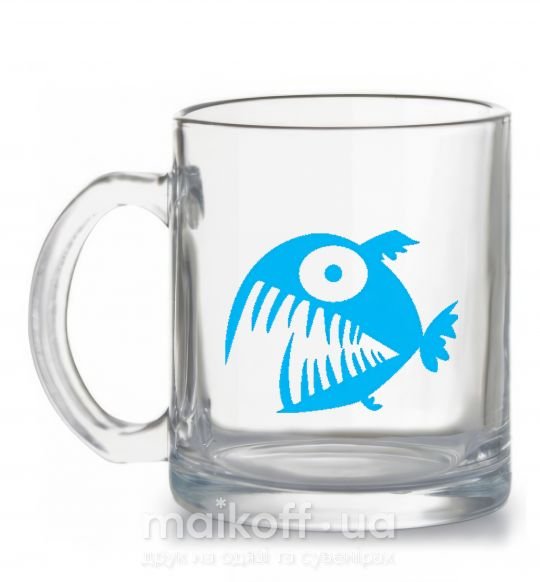 Чашка стеклянная ANGRY FISH Прозрачный фото